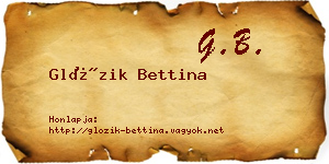 Glózik Bettina névjegykártya